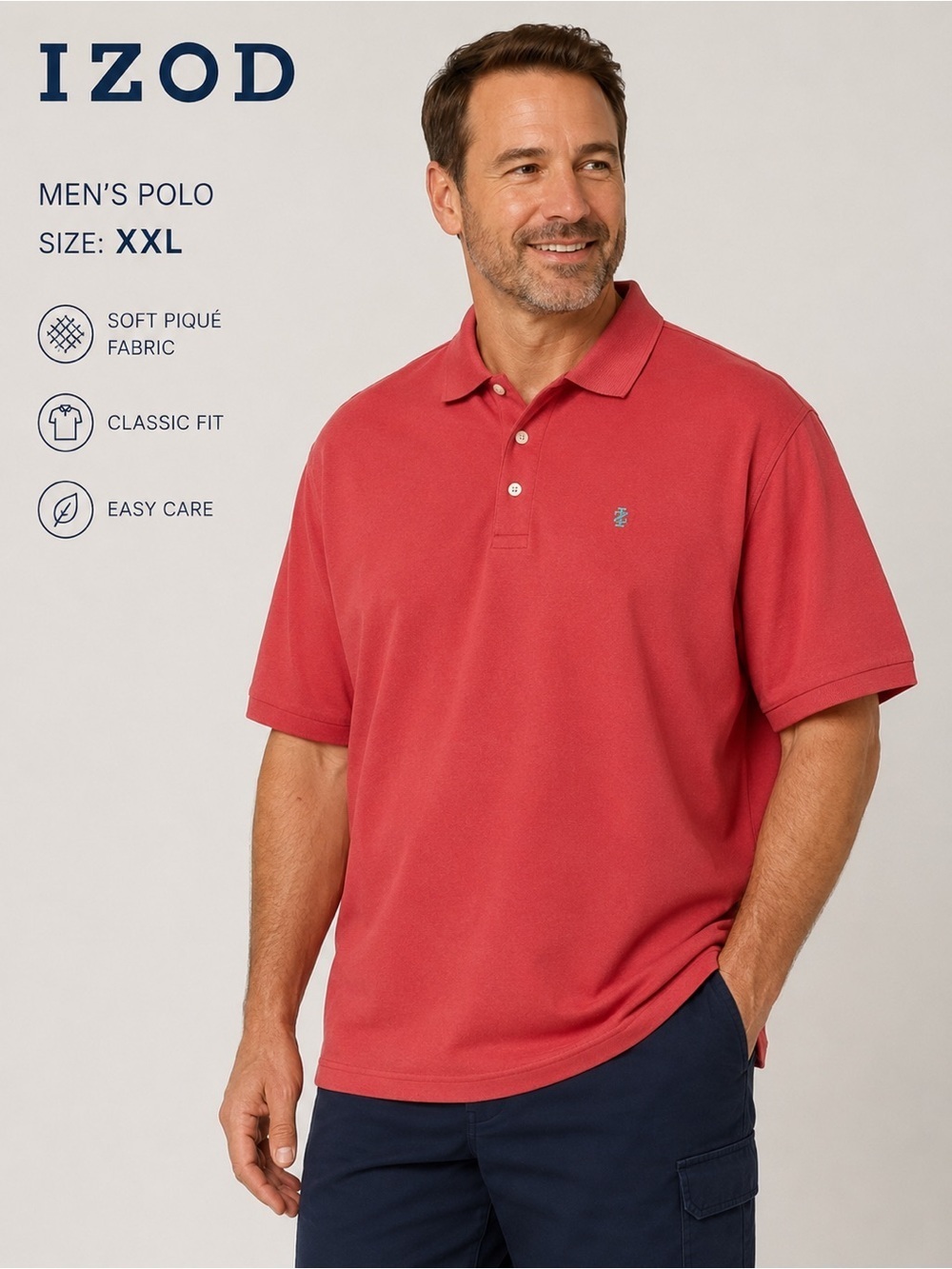 IZOD stretch men shirt sleeve polo shirt/size 2XL